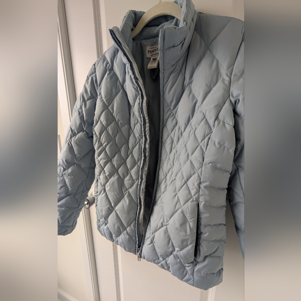 Pendleton Quilted Down Puffer Jacket In Blue - image 3